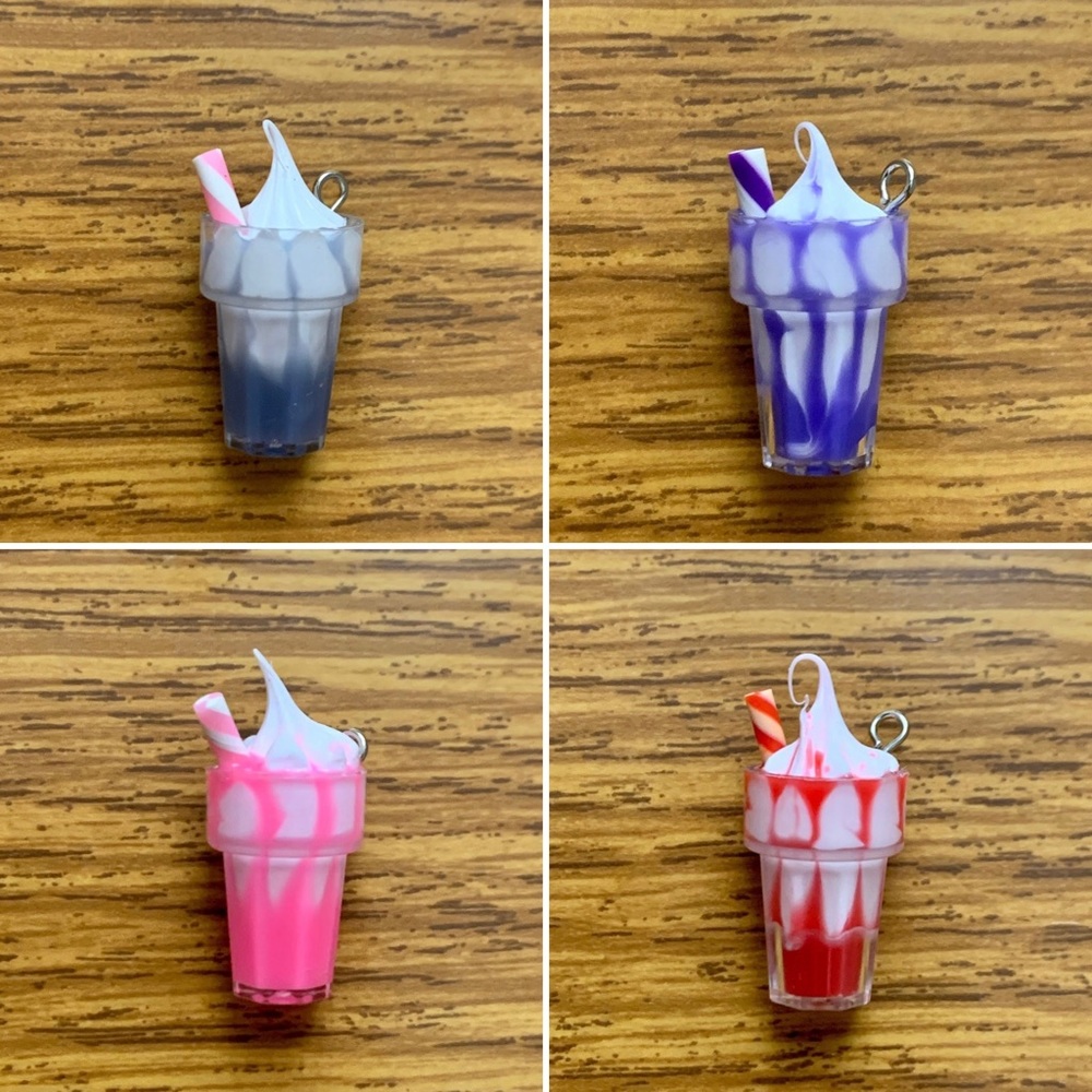 Milkshake Charm Pendant Lot of 4